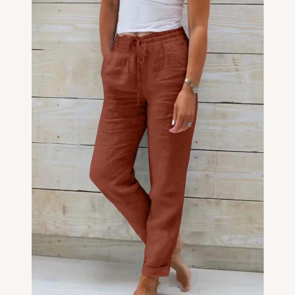 Pantalon Lin Homme Élégant en Coton – Confort Décontracté pour Été, Disponible en Plusieurs Couleurs et Tailles