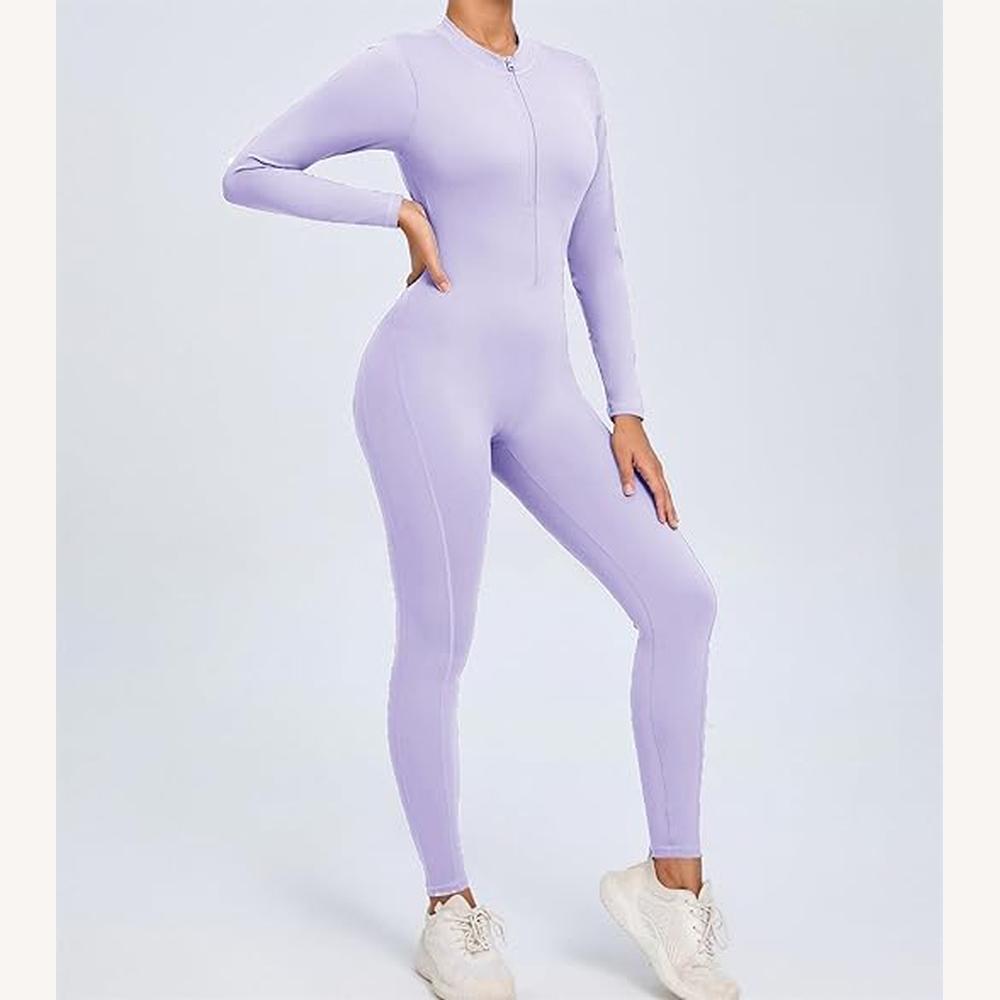 Variant image for Combinaison Femme Chic Dos Nu avec Manches Longues et Détails Froncés – Silhouette Ajustée et Tissu Extensible-7