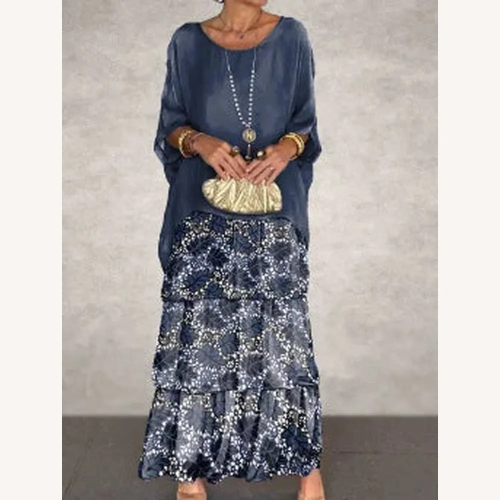 Elegant Long Dress Women with V-Neckline – Ideal for Events and Summer, Long Evening Dress in Breathable Fabric