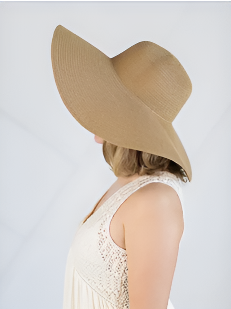 Chapeau de Paille Estival Léger Femme avec Protection Solaire Ajustable 54-58 cm – Idéal Plage et Sorties d'Été