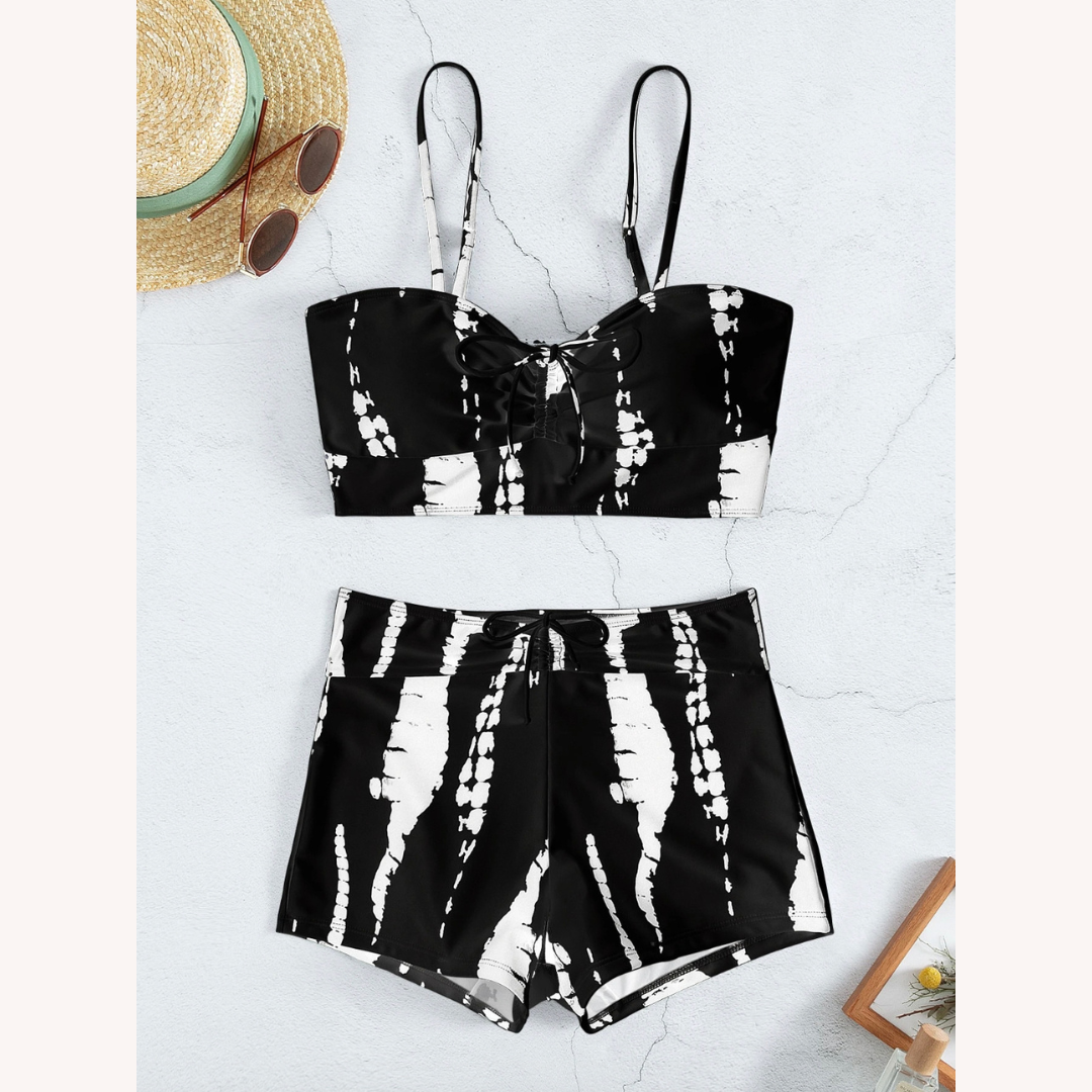 Maillot de Bain Femme Boho Taille Haute en Dentelle – Élégance et Confort à la Plage