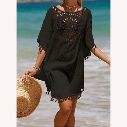 Crochet Beach Cover-Up for Women – Bohemian Style, Loose Fit, Soft and Breathable Fabric