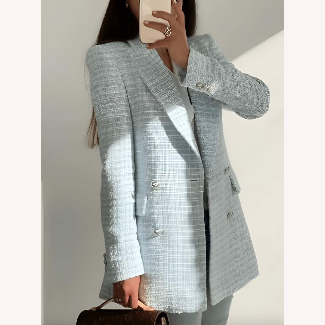 Blazer Femme Noir Croisé Taille S Polyester