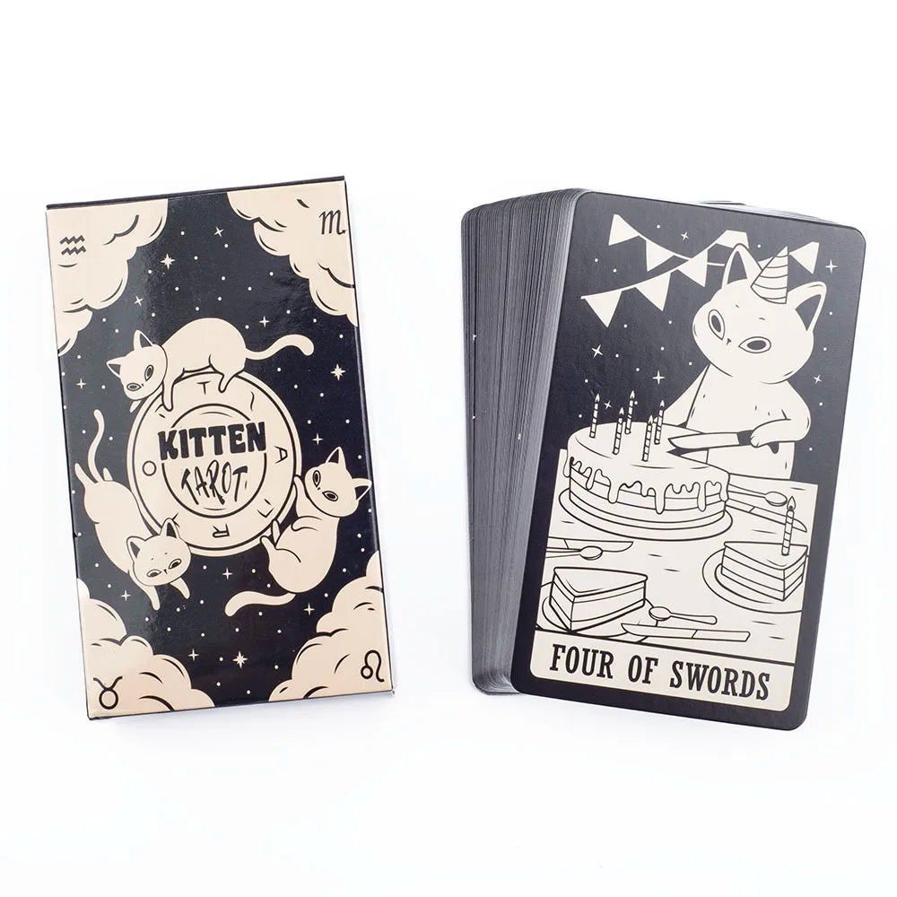 78-Card Kitten Tarot Deck for Divination and Family Entertainment