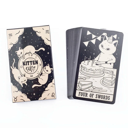 78-Card Kitten Tarot Deck for Divination and Family Entertainment