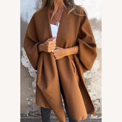 Women's Oversized Winter Coat in Soft Polyester - Elegant and Warm, Ideal for Autumn and Winter