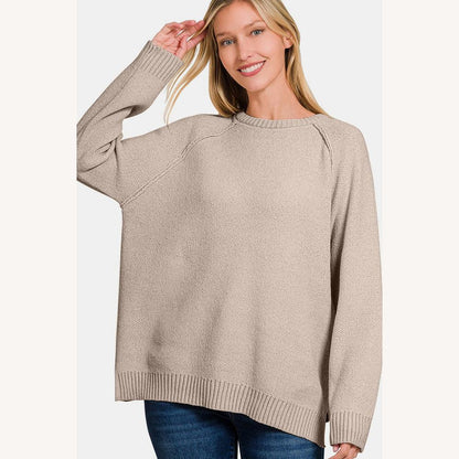 Women's Oversized Sweater in Soft Knit – Round Neck, Long Sleeves, Elegant Comfort