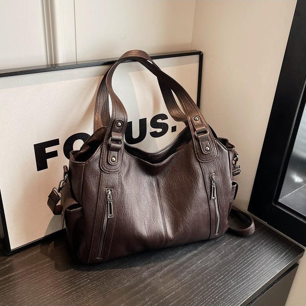 Sac Fourre-Tout Cuir Élégant pour Femme – Grand Espace de Stockage, Idéal pour le Travail et les Sorties