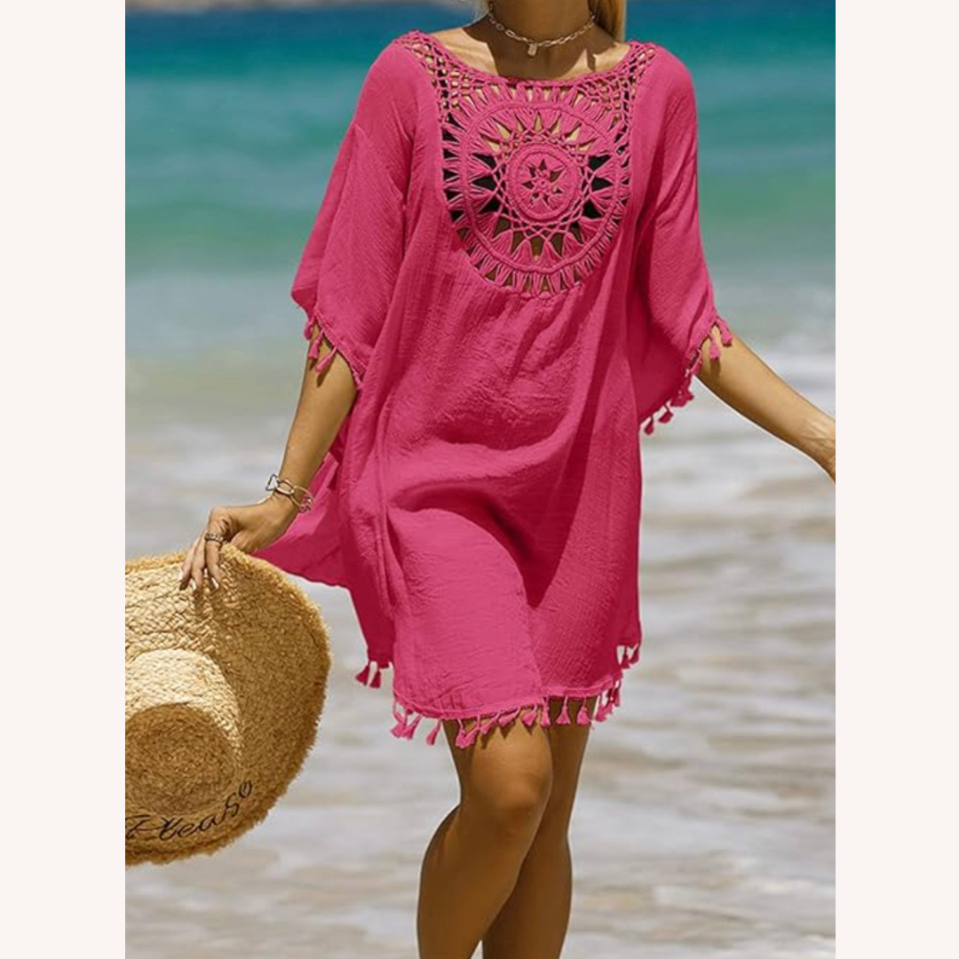 Crochet Beach Cover-Up for Women – Bohemian Style, Loose Fit, Soft and Breathable Fabric