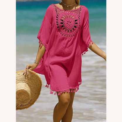 Crochet Beach Cover-Up for Women – Bohemian Style, Loose Fit, Soft and Breathable Fabric