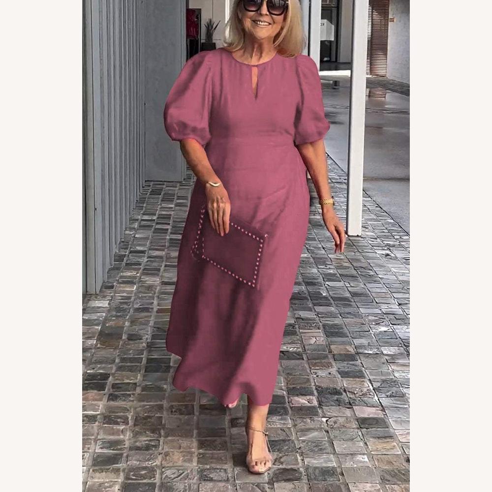 Variant image for Robe Longue Femme en Coton et Lin – Élégante et Confortable pour l'Été, Coupe Fluide, Idéale pour Toutes Occasions-57