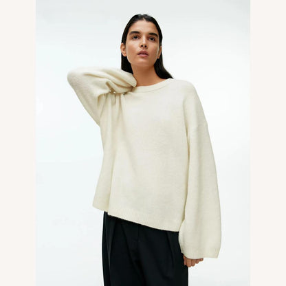 Variant image for Pull Femme Oversize en Laine Mélangée - Confort et Élégance pour Noël-8