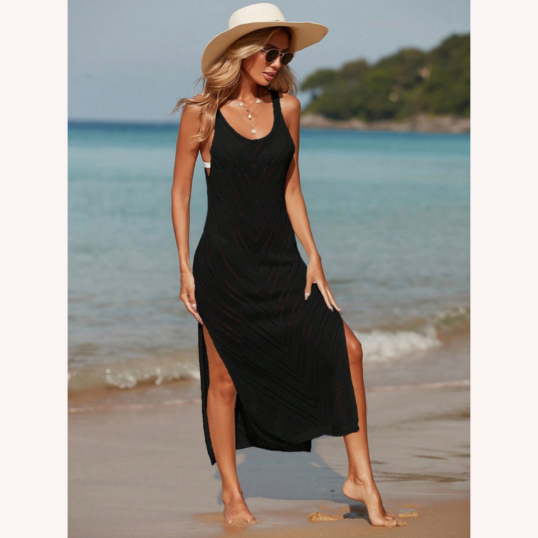 Boho Chic Crochet Beach Cover-Up – Sun Protection, Elegant Style, One Size, Lightweight and Comfortable