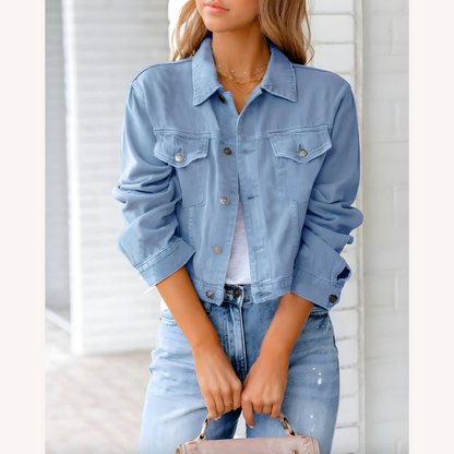 Women's Pink Denim Jacket Size M 100% Cotton