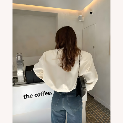 Men's Short White Jacket Size M Cotton-Polyester Blend Urban Style