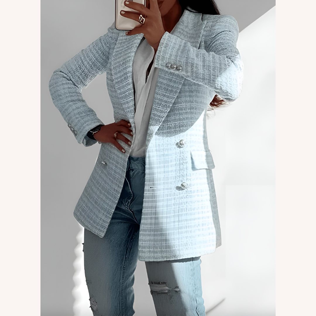 Blazer Femme Noir Croisé Taille S Polyester
