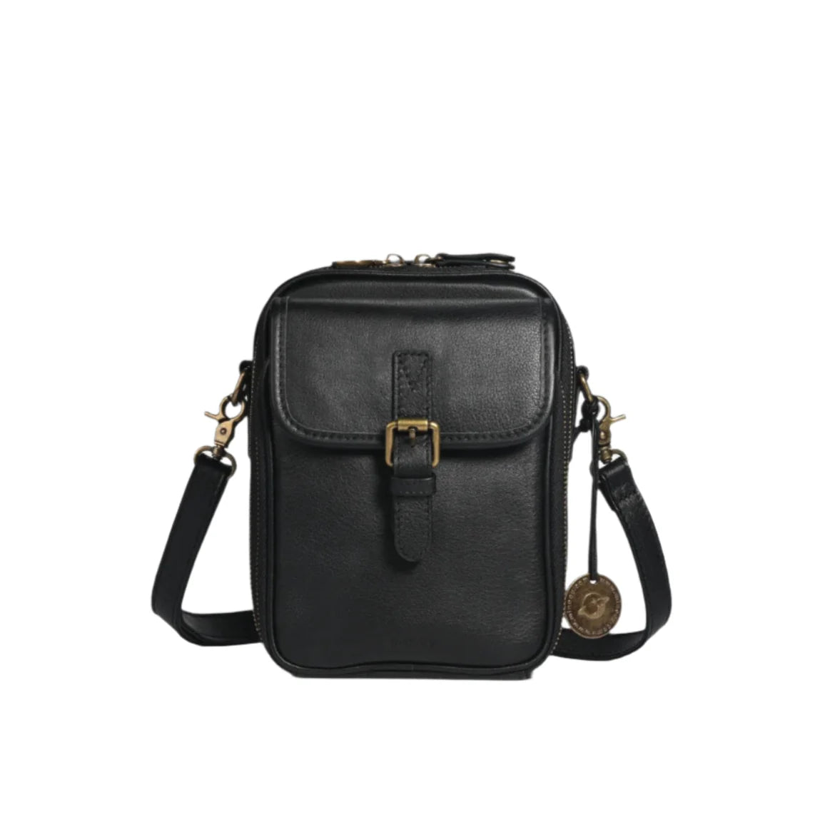 Women's Full Grain Leather Shoulder Bag with Integrated Wallet – Compact and Practical, Ideal for Daily Outings