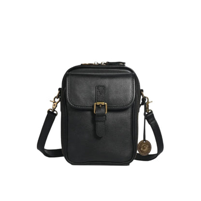 Women's Full Grain Leather Shoulder Bag with Integrated Wallet – Compact and Practical, Ideal for Daily Outings