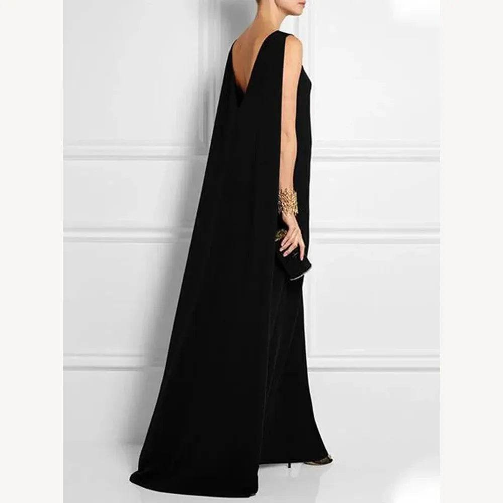 Robe Longue Femme Ample Sans Manches, Dos en V, Élégante et Confortable – Parfaite pour Été et Soirées