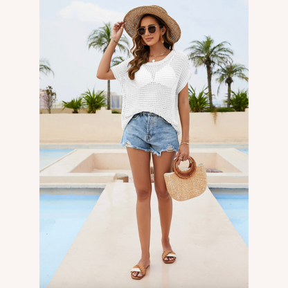 Loose Boho Chic Women's Blouse with Batwing Sleeves – Elegant and Comfortable Tunic for Summer