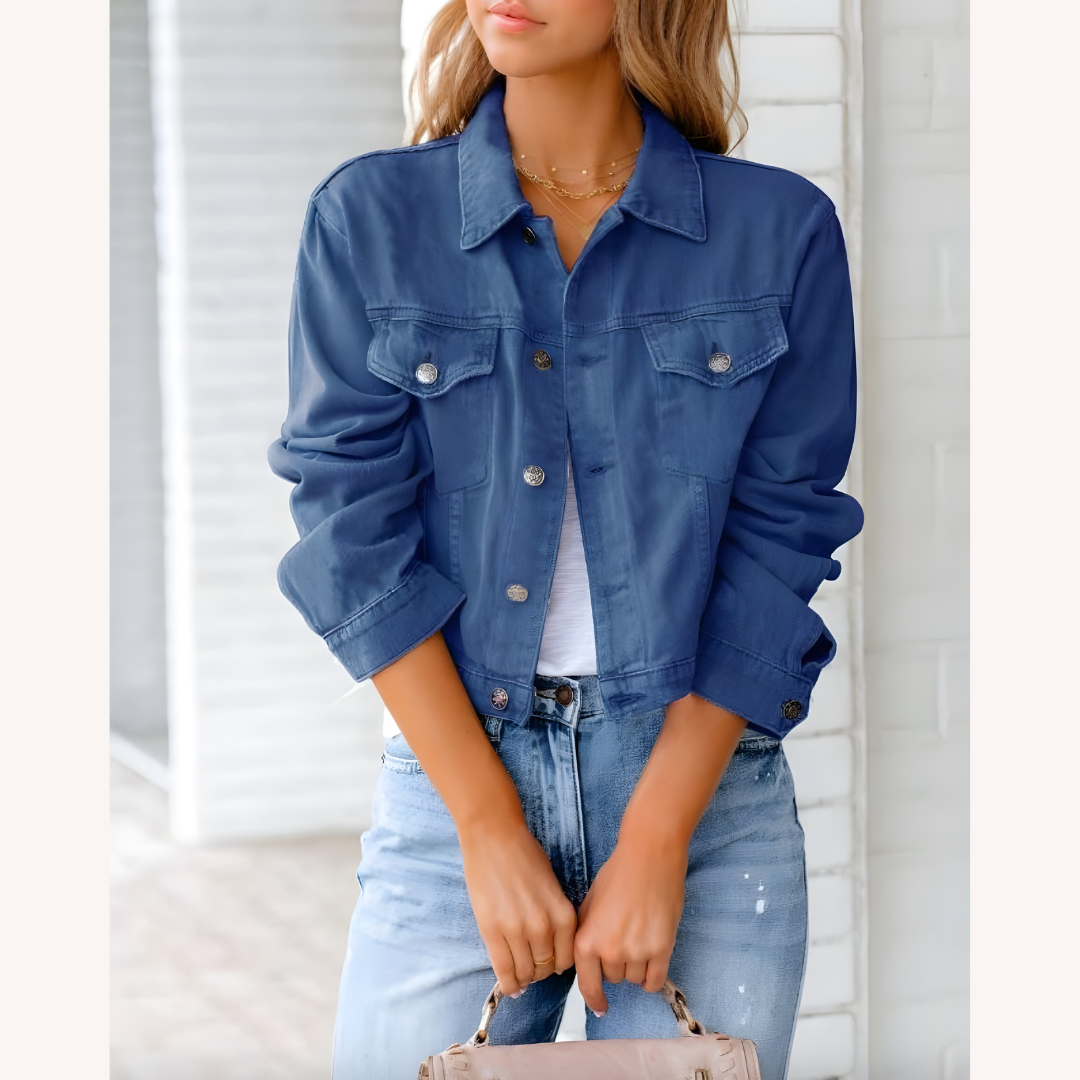 Women's Pink Denim Jacket Size M 100% Cotton