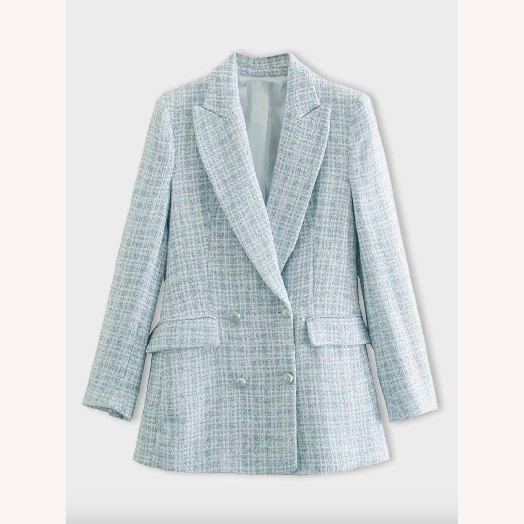 Blazer Femme Noir Croisé Taille S Polyester