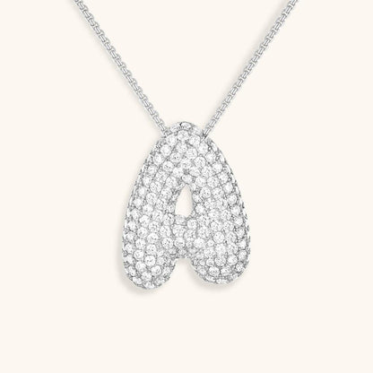 Variant image for Collier Femme Or 18 Carats avec Pendentif Initial et Diamant Simulant 18 pouces-27