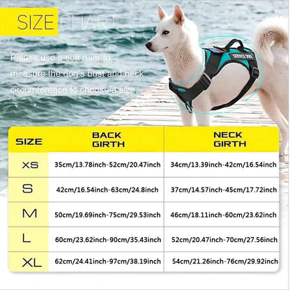 Adjustable Reflective Dog Harness with 5 Patches – Soft Oxford Vest for Service Dogs