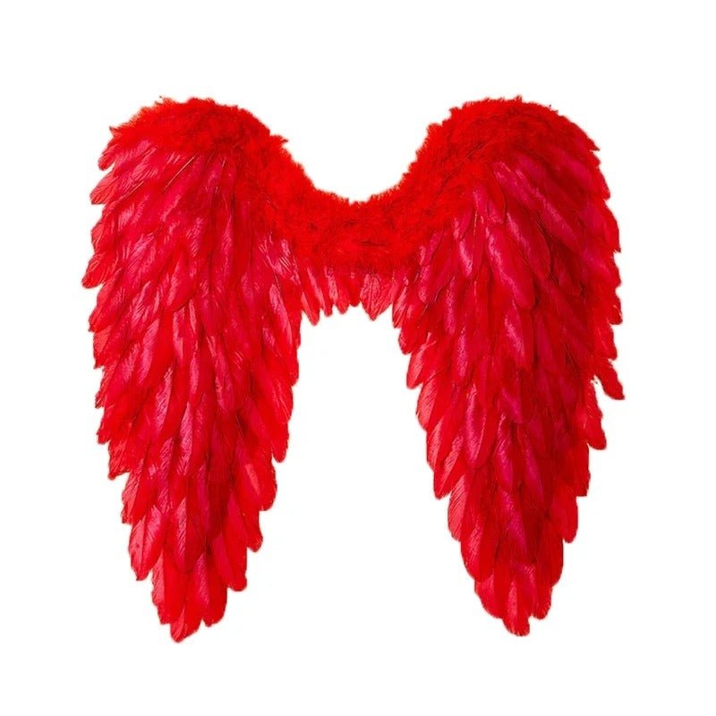 Ailes d'Ange en Plumes Luxueuses – Accessoire Élégant pour Halloween et Cosplay, Design Pliable, Noir et Blanc