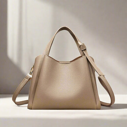 Women's Sophie Shoulder Bag in Synthetic Leather - Elegant, Practical, Adjustable Shoulder Strap, Spacious Interior - Black