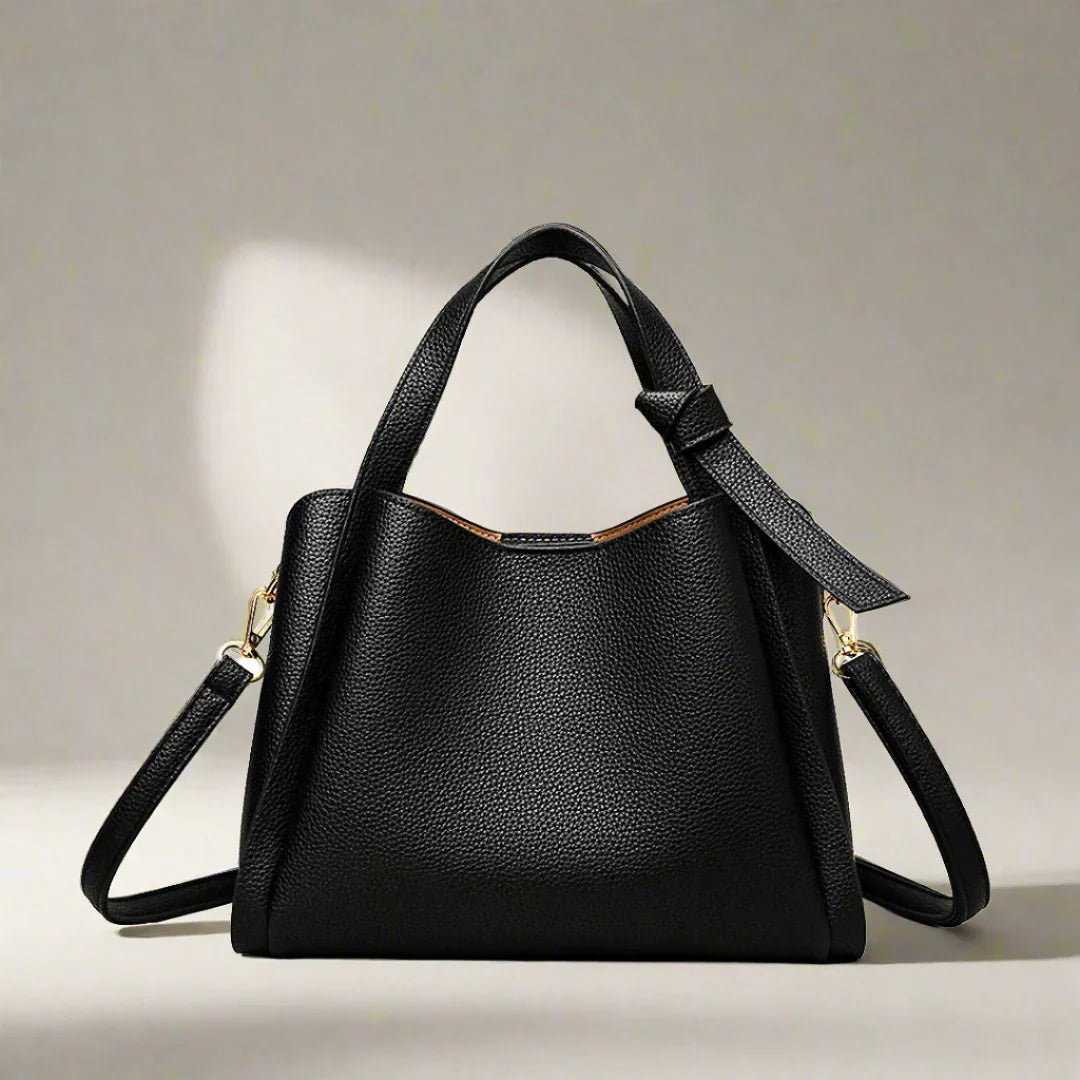 Women's Sophie Shoulder Bag in Synthetic Leather - Elegant, Practical, Adjustable Shoulder Strap, Spacious Interior - Black