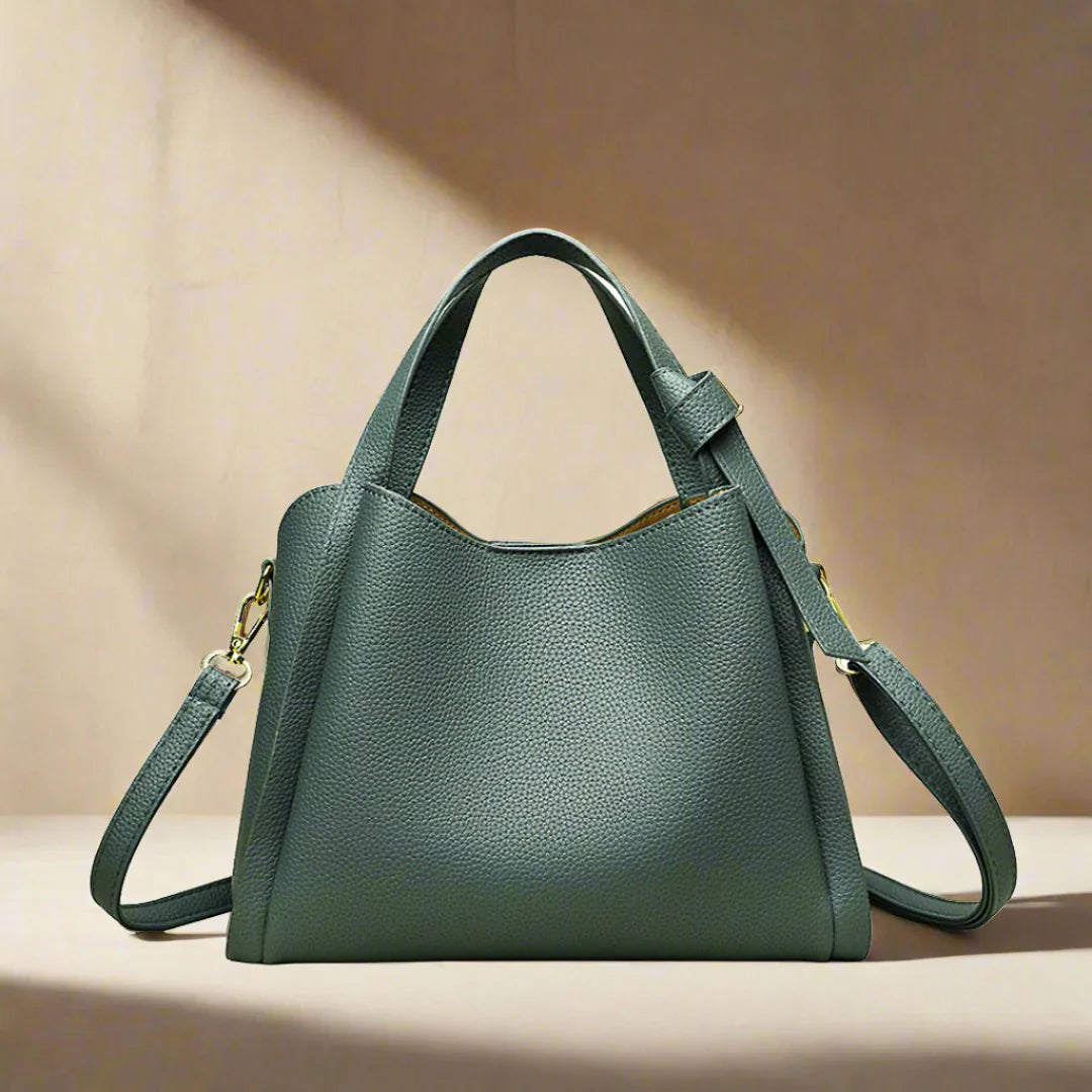 Women's Sophie Shoulder Bag in Synthetic Leather - Elegant, Practical, Adjustable Shoulder Strap, Spacious Interior - Black