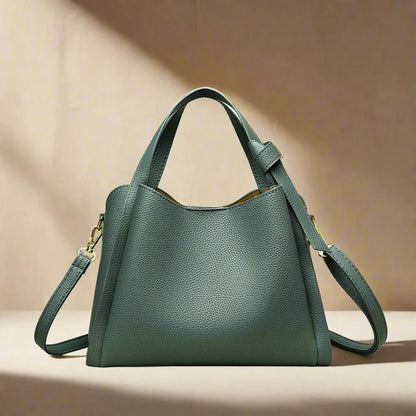 Women's Sophie Shoulder Bag in Synthetic Leather - Elegant, Practical, Adjustable Shoulder Strap, Spacious Interior - Black