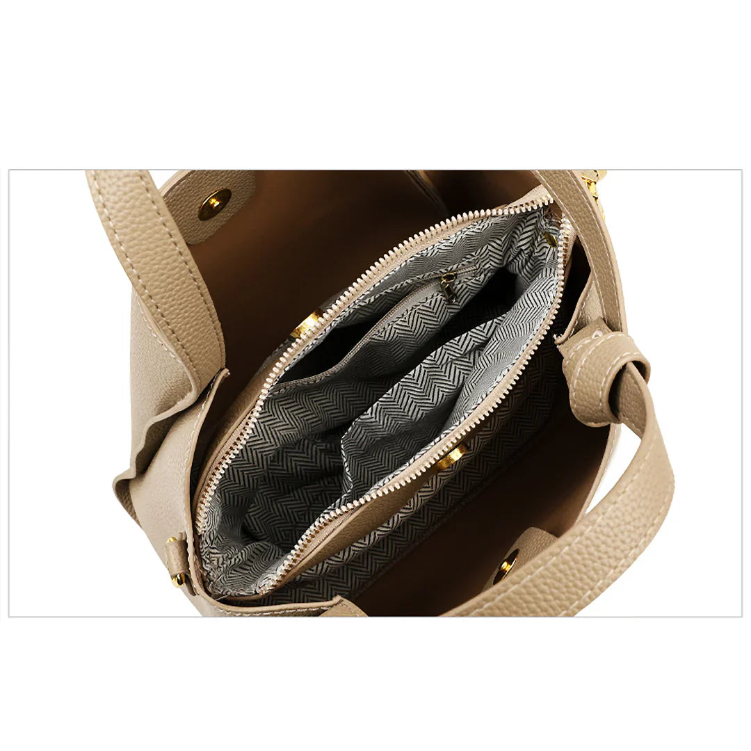 Women's Sophie Shoulder Bag in Synthetic Leather - Elegant, Practical, Adjustable Shoulder Strap, Spacious Interior - Black