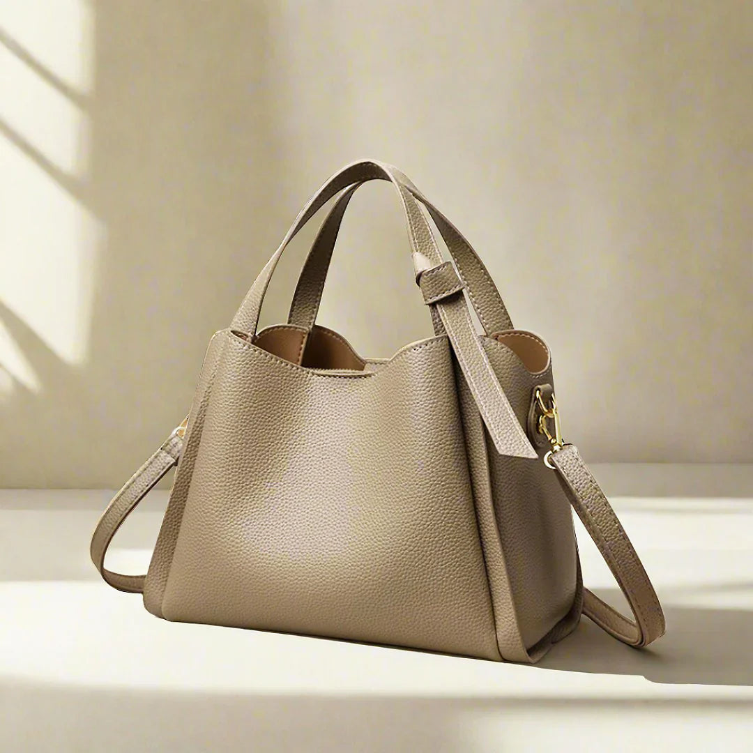 Women's Sophie Shoulder Bag in Synthetic Leather - Elegant, Practical, Adjustable Shoulder Strap, Spacious Interior - Black