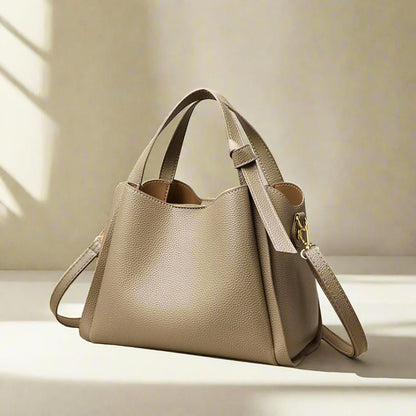 Women's Sophie Shoulder Bag in Synthetic Leather - Elegant, Practical, Adjustable Shoulder Strap, Spacious Interior - Black