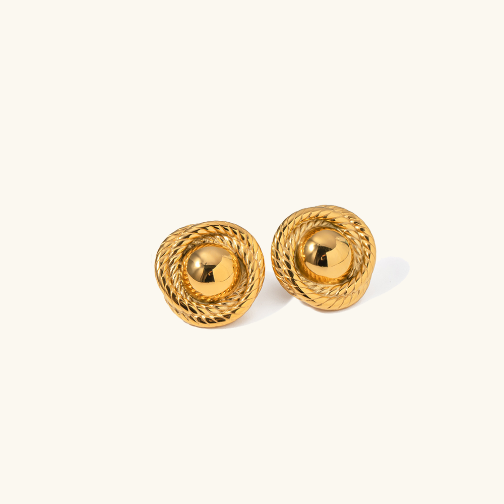 Boucles d'oreilles Pendantes Femme Or 18K Design Vintage 23 mm Hypoallergéniques