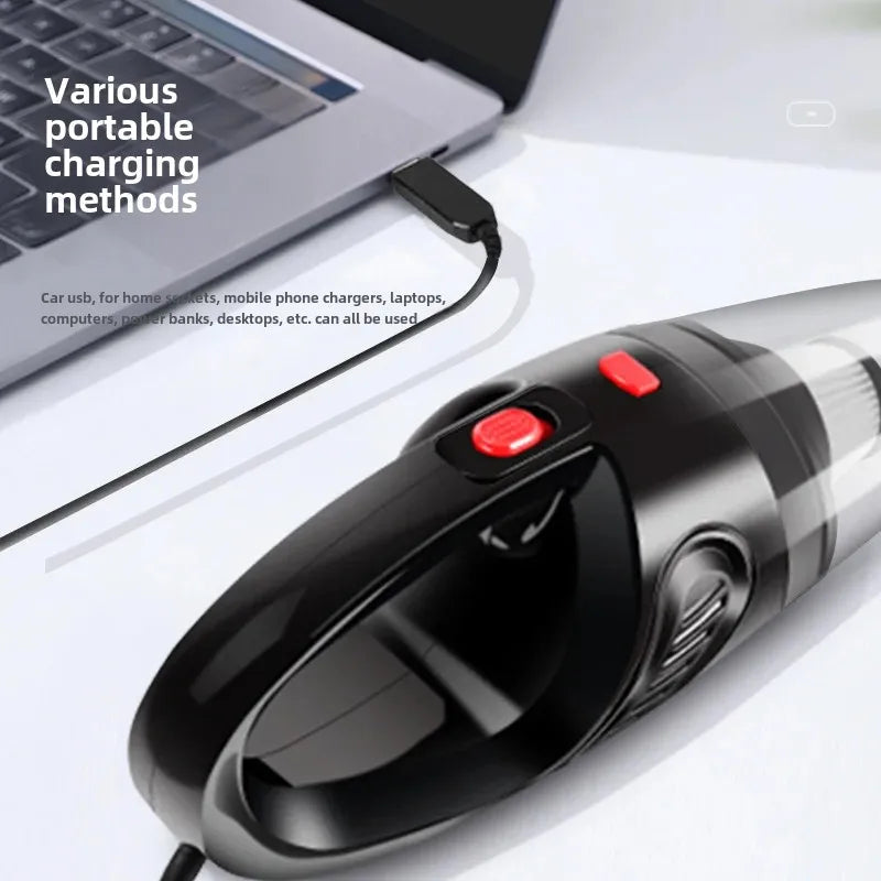 Aspirateur à main filaire haute puissance avec charge USB – Utilisation à sec et humide, portable et léger