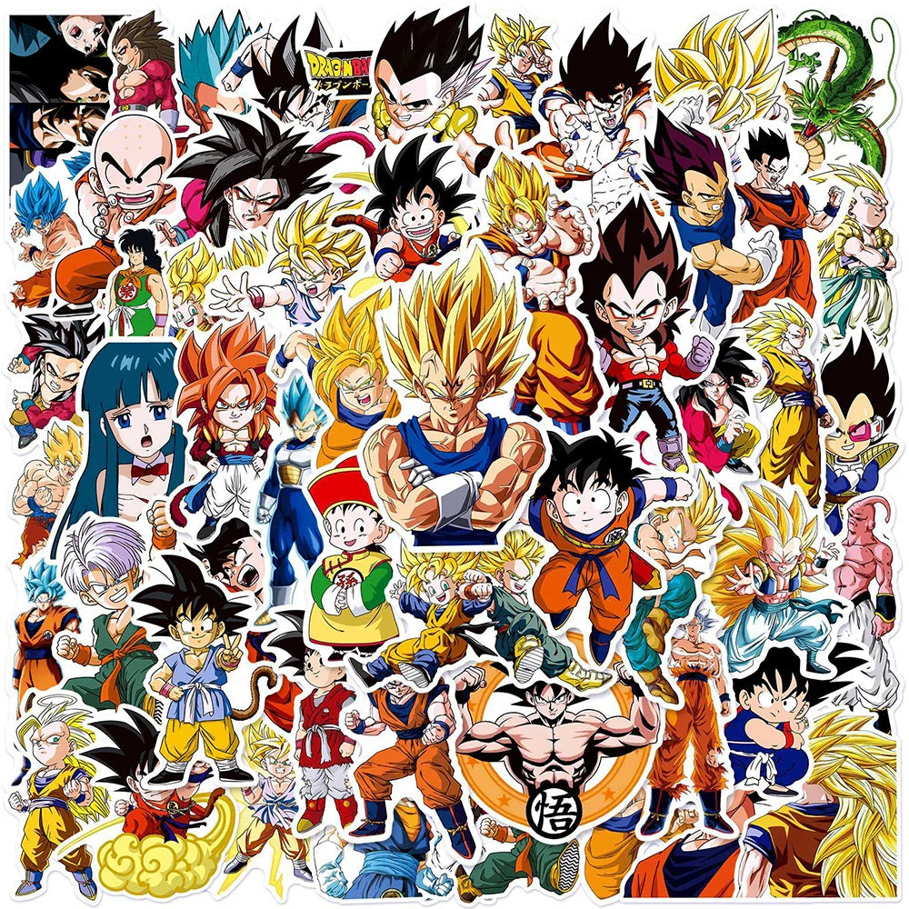 Dragon Ball Japanese Stickers – Pack of 10/30/50 Animated Stickers for Children
