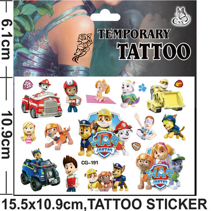 Paw Patrol Temporary Tattoo Stickers for Children – Pet Dog Designs