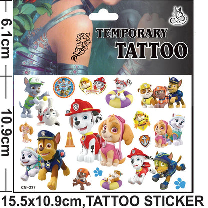 Paw Patrol Temporary Tattoo Stickers for Children – Pet Dog Designs
