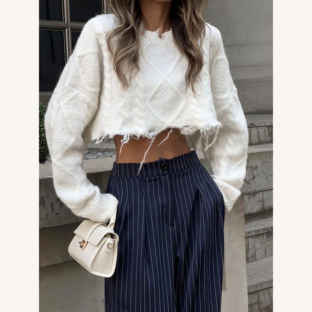 Women's Fluid Striped Pants, Wide Legs in Lightweight Fabric – Elegance and Comfort for Everyday Wear