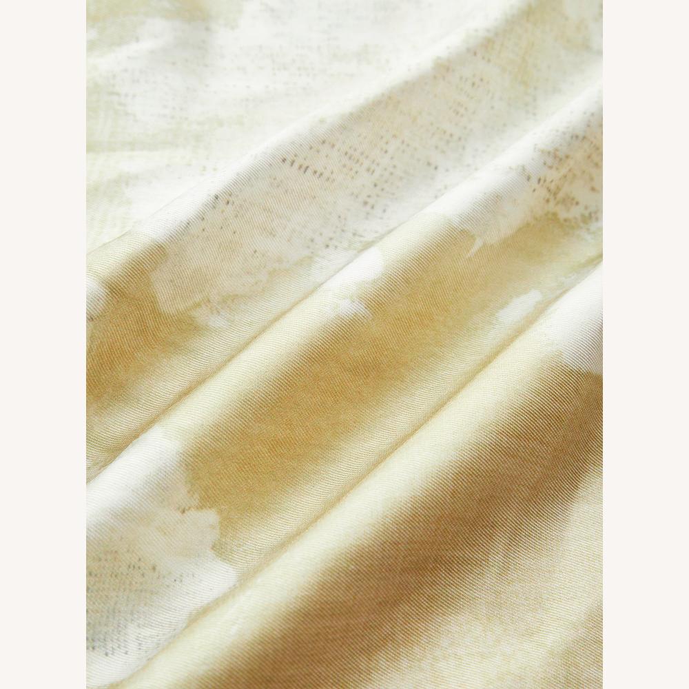 Elegant High Waist Women's Flowing Pants with Floral Print – Yellow, Light and Comfortable Straight Cut