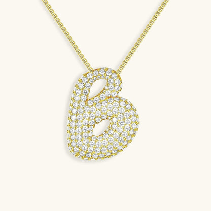 Variant image for Collier Femme Or 18 Carats avec Pendentif Initial et Diamant Simulant 18 pouces-2