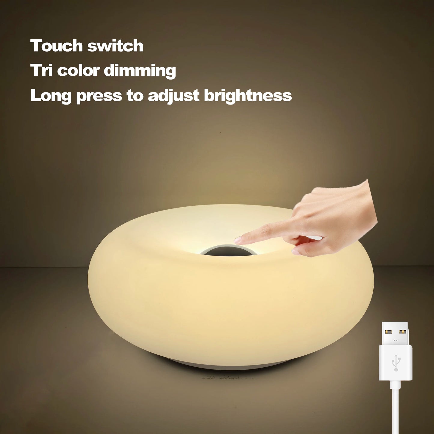 Bamboo Table Lamp | USB Plug, Touch Control