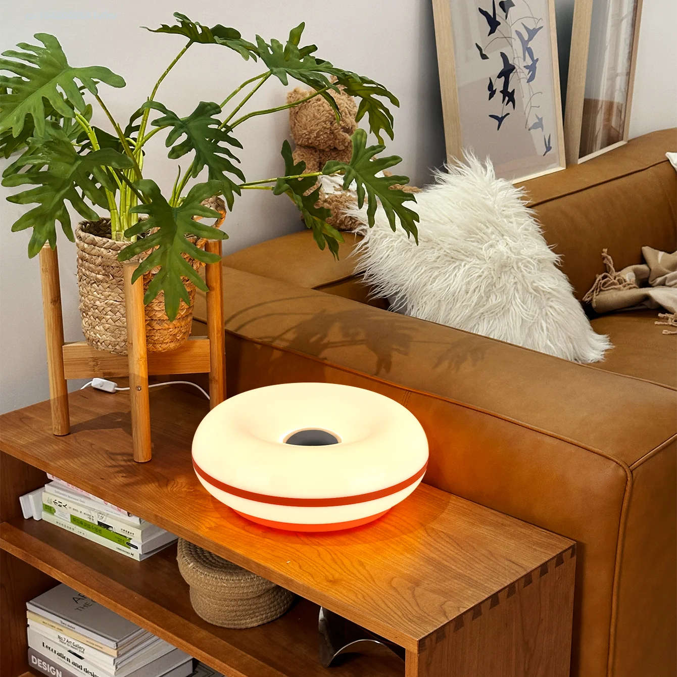 Bamboo Table Lamp | USB Plug, Touch Control