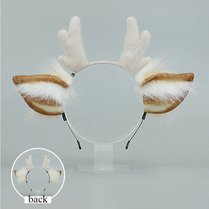 Plush Headband with Deer Ears – Cosplay Accessory for Women and Children