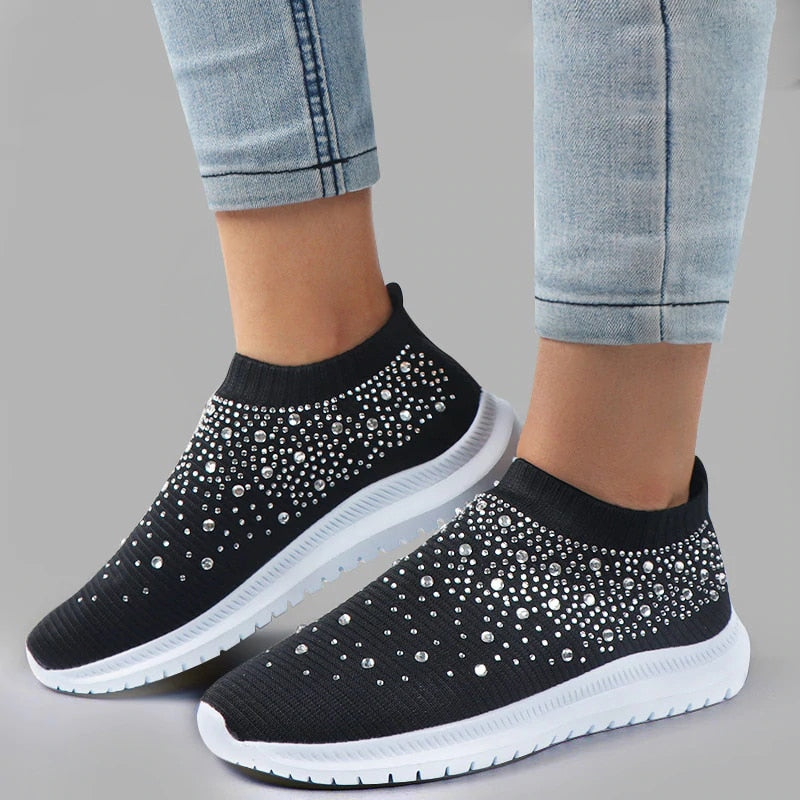 Lightweight Women's Sneakers in Breathable Fabric with Non-Slip Sole for Daily Comfort