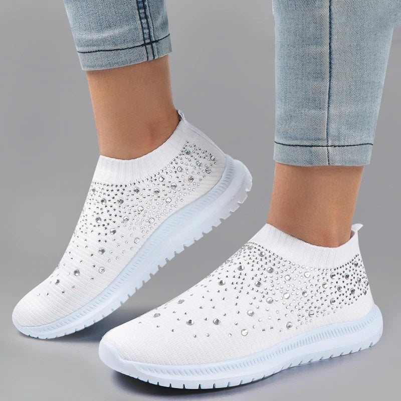 Lightweight Women's Sneakers in Breathable Fabric with Non-Slip Sole for Daily Comfort