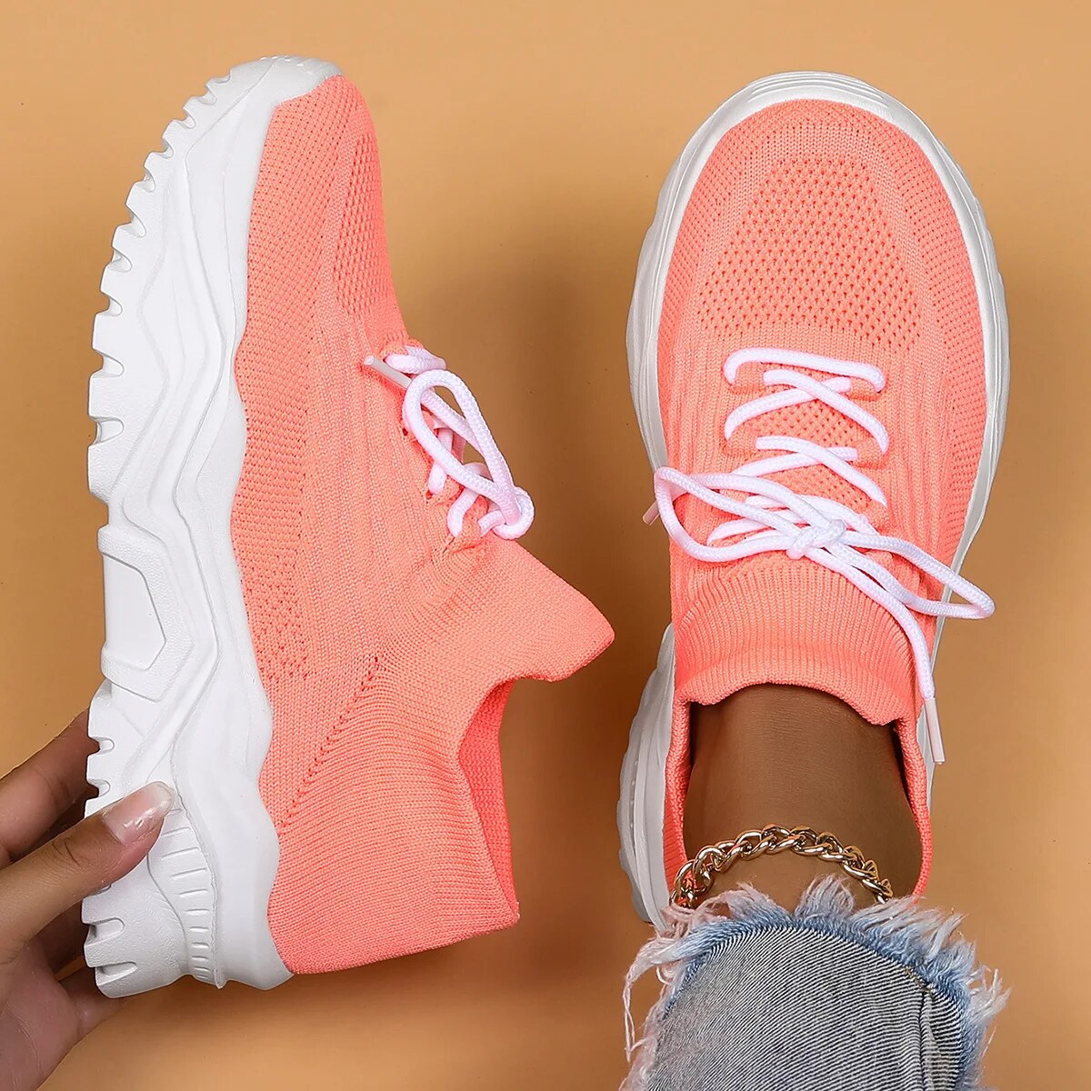 Women’s Lightweight and Breathable Sneakers with Optimal Support for Walking – Ideal for Daily Comfort